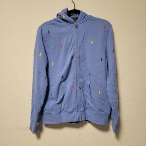 Polo by Ralph Lauren Blue Kids Jacket with Multicolor Embroidery